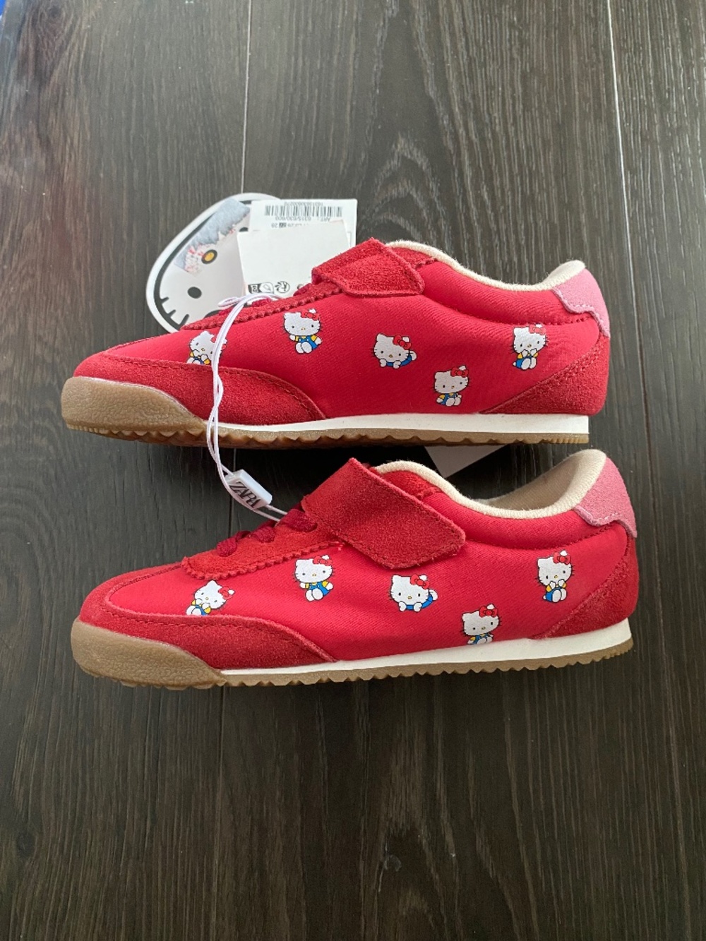 Hello Kitty x Zara Red Sneakers Collab Limited Collectible Velcro Sanrio NWT